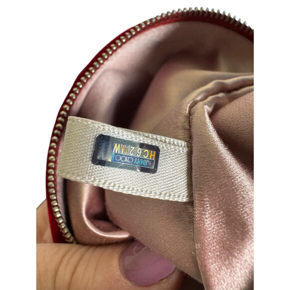 Jimmy Choo NWT Callie Velvet Clutch in Red and Silver - Picture 10 of 10